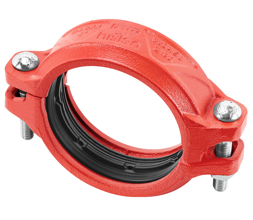 Silver And Orange Histen One Push Grooved Coupling