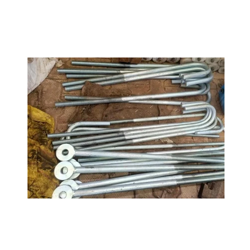 J Type Bolt - High-quality Steel , Silver Color, Tempered Grade, Galvanized Surface, Available In Various Sizes For Heavy Equipment Securing