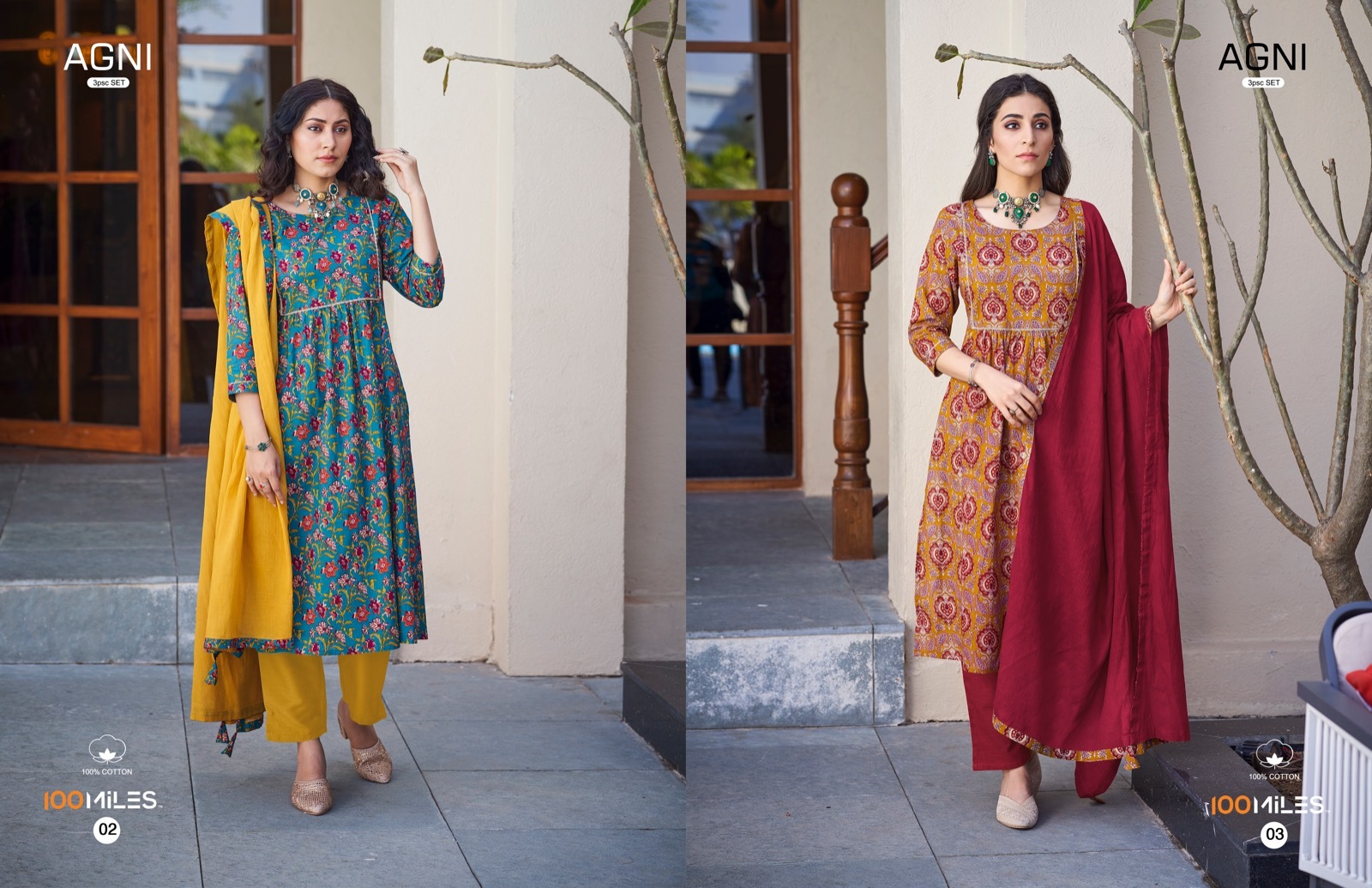 As Shown In The Catalog Pure Cotton Flared Kurti Pant Set
