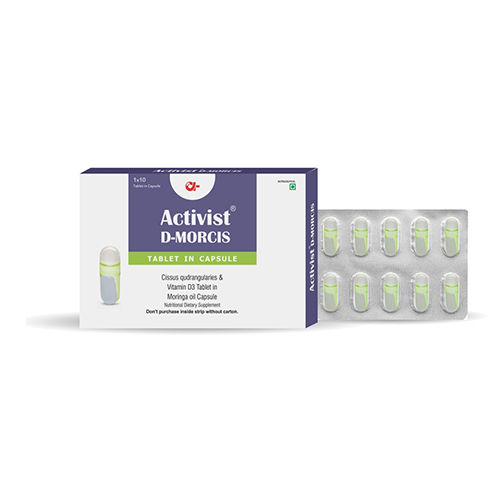 Activist D Morcis Joint Pain Tablet In Capsule Strip 30 Capsules - Ingredients: Moringa Oil | Cissus Qudrangularis | Vitamin D3