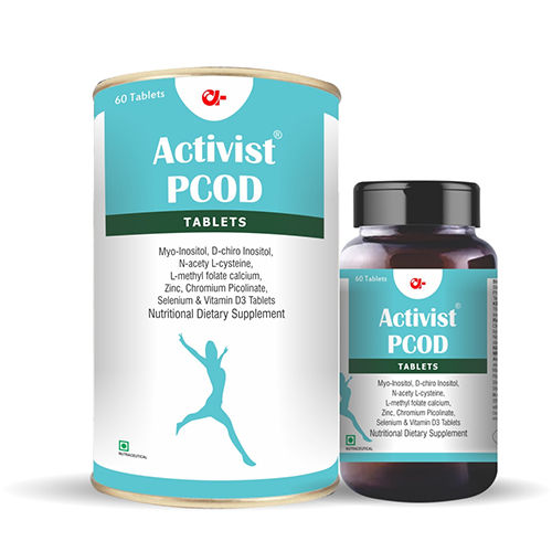 Activist Pcod Natural Treatment 60 Tablets - Ingredients: Myo-inositol | D-chiro Inositol | N-acetyl L-cysteine | L-methyl Folate Calcium | Zinc | Chromium Picolinate | Selenium | Vitamin D3