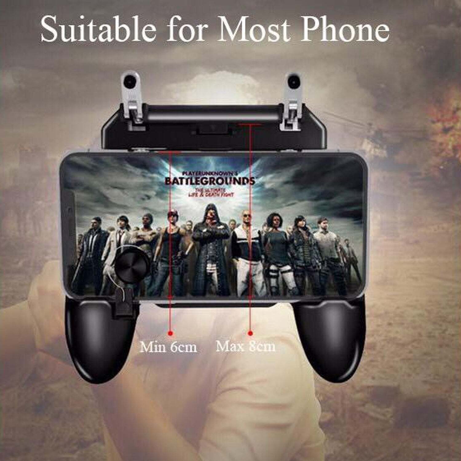 Black Pubg Mobile Game Metal Controller Joystick Attachment Accessory (8048)
