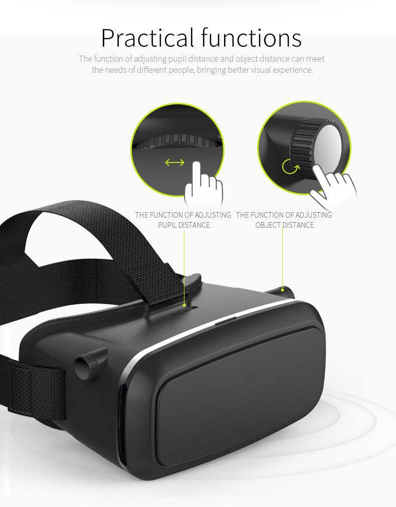 Vr Pro Virtual Reality 3d Glasses Headset (1447) - Plastic Body, Black Color | Includes Vr Pro Virtual Reality 3d Glasses Headset