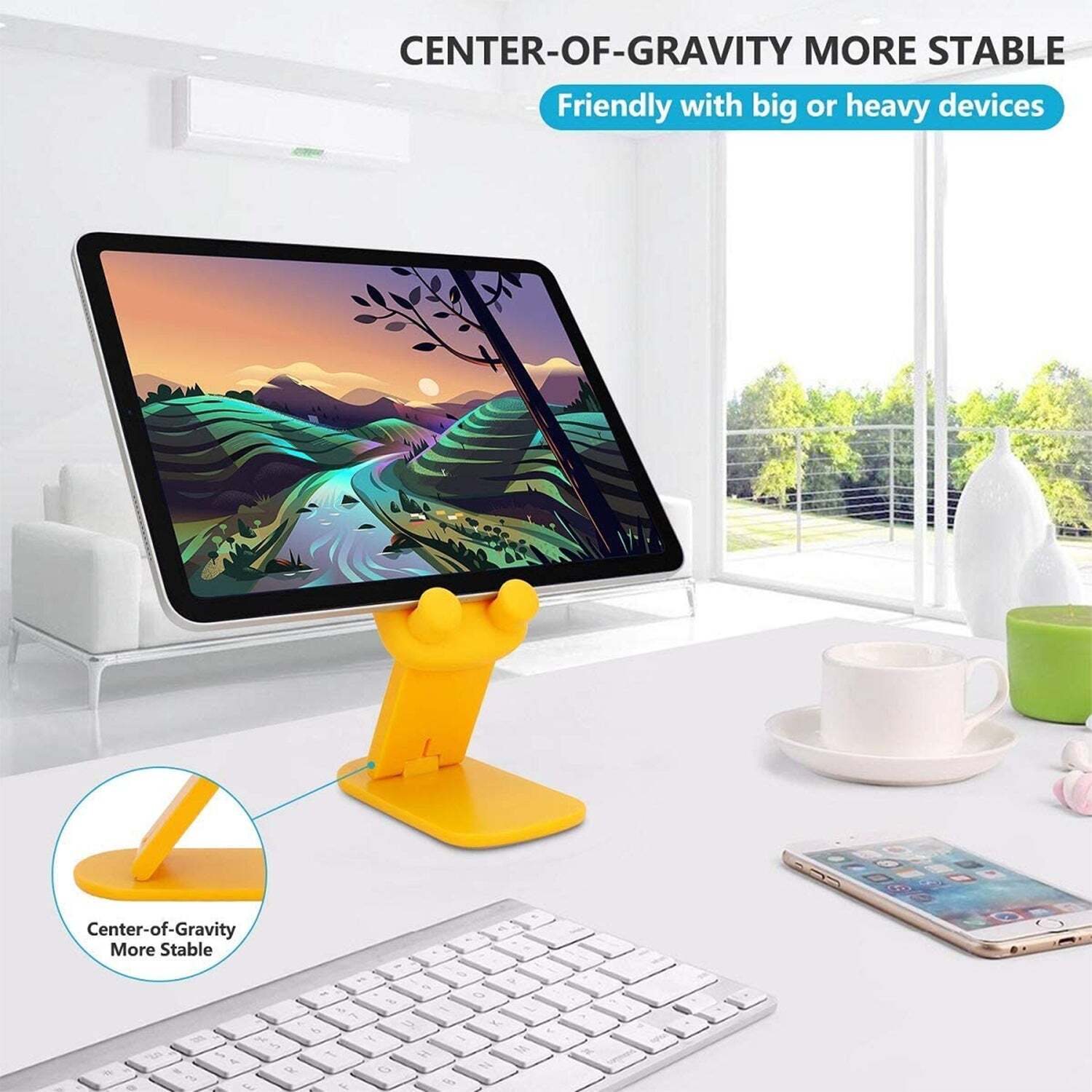Cute Cartoon Design Multi-angle Adjustable Foldable Mobile Stand (0216) - Plastic Body, Multi/assorted Color | Adjustable & Foldable Design For Versatile Use