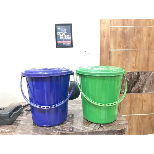 10 Litre Green And Blue Dustbin With Lid And Handle Application: Commercial & Household