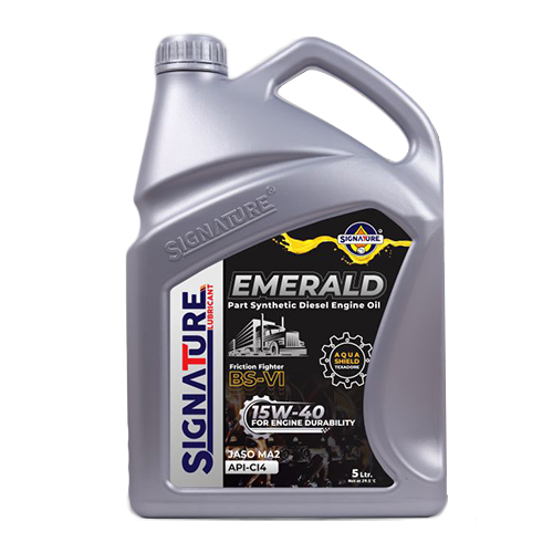 Emerald Part Synthetic Diesel Engine Oil - 5 Ltr 15W-40 , Vacuum Pack, Strong Smell, Nil Ash Content, Designed for Commercial Automotive Use