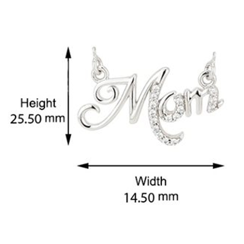 Mom Word Silver Pendant Necklace For Women Size: Different Available