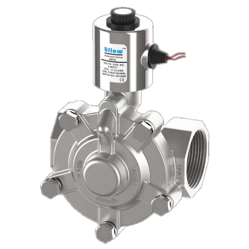 U Flow Pilot Operated Solenoid Valve - 1/2 Inch Size, 0.5 To 12 Kgf/cm2 Pressure | For Air, Water, And Gas Media In Industrial Applications