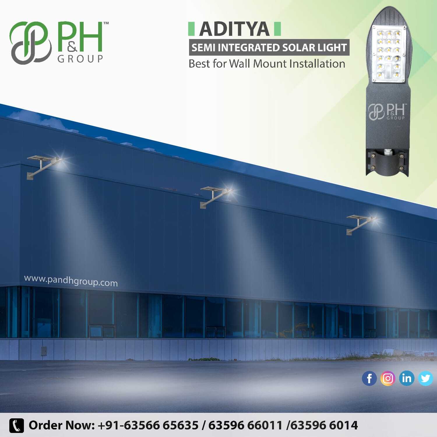 40w Semi Integrated Solar Lighting System - Aditya Model Cable Length: 6 Meter (M)