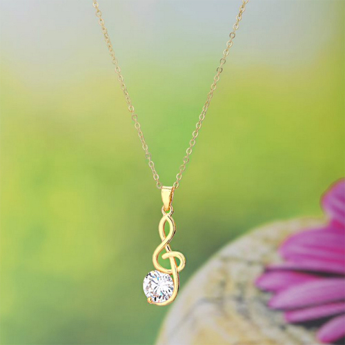 18k Gold Plated Treble Clef Silver 925 Pendant Necklace - Different Sizes Available | Elegant Jewelry For Music Lovers