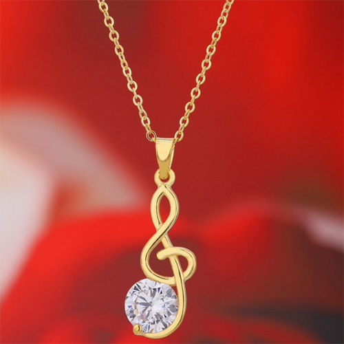 18k Gold Plated Treble Clef Silver 925 Pendant Necklace - Different Sizes Available | Elegant Jewelry For Music Lovers