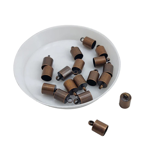 इनर डिया के साथ मेटल ब्रास कॉर्ड एंड कैप्स 10x6 मिमी आकार: 10x6 मिमी