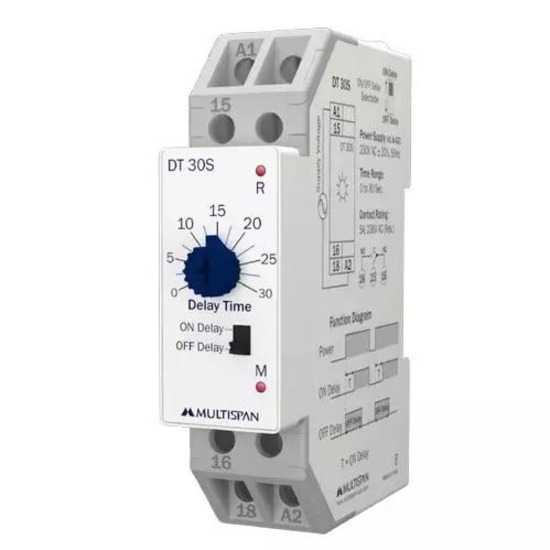 Dt-10s / Dt-30s / Dt-60s Multispan Timer - Plastic | 90x22.5x67.5mm, White, 1 Year Warranty, 230v Ac / 415v Ac