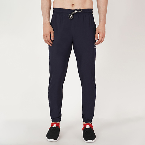 Trackpants With Rib - Cotton Blend, Blue | Double Pockets, No Fade, Suitable For All Seasons: Rainy, Spring, Summer, Winter