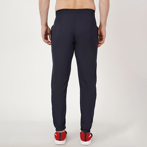 Trackpants With Rib - Cotton Blend, Blue | Double Pockets, No Fade, Suitable For All Seasons: Rainy, Spring, Summer, Winter