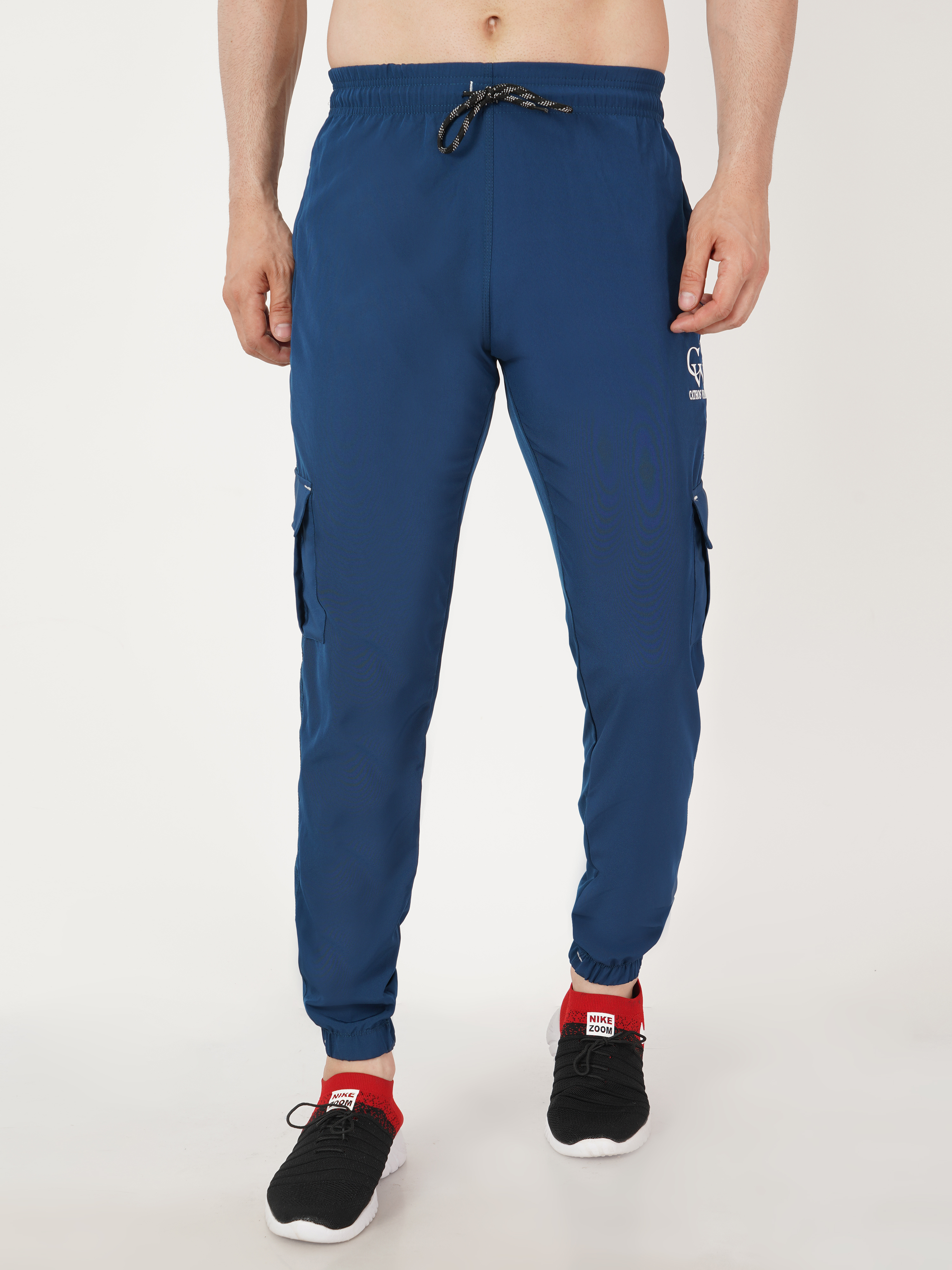 Blue Trackpants Four Pocket With Rib - Cotton Blend, Blue Color | No Fade, Four Pockets For All Seasons: Rainy, Spring, Summer, Winter