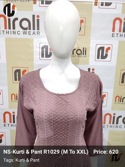 Anti Uv Ladies Chikan Kurti With Pant