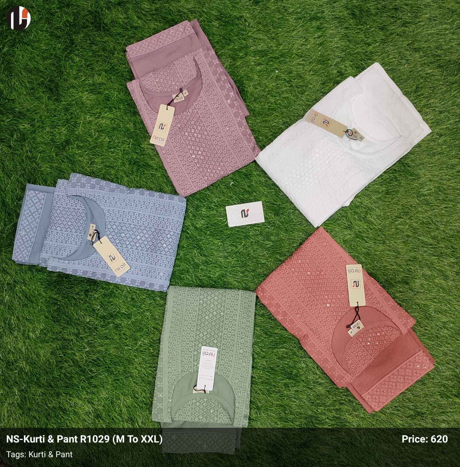 Ladies Chikan Kurti With Pant - Feature: Anti Uv