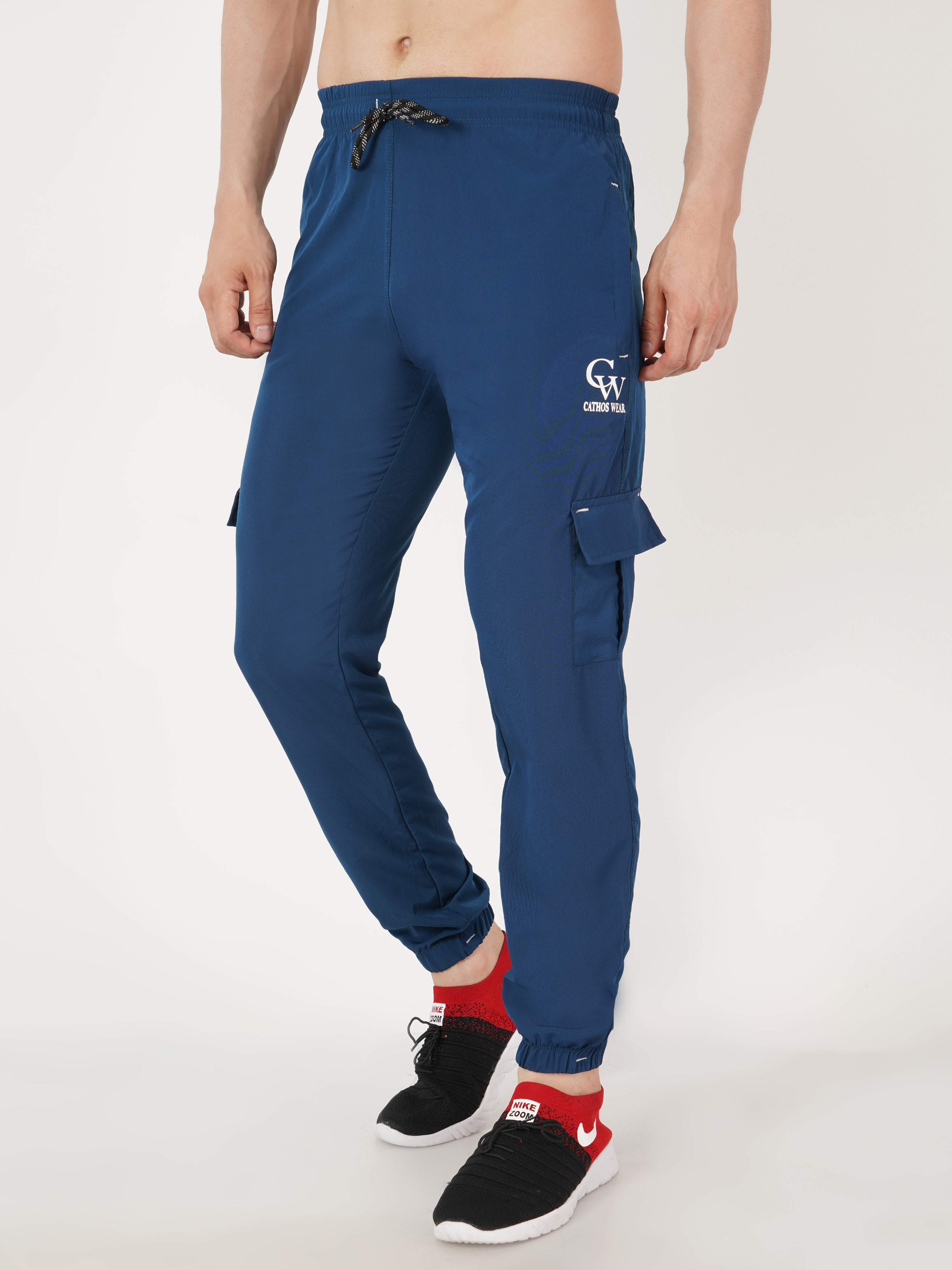 Blue Trackpants Four Pocket With Rib - Cotton Blend, Blue Color | No Fade, Four Pockets For All Seasons: Rainy, Spring, Summer, Winter
