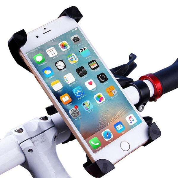 Bike Phone Mount Anti Shake And Stable Cradle Clamp With 360â° Rotation - Plastic, Black | Anti Shake Stability, 360-degree Rotation