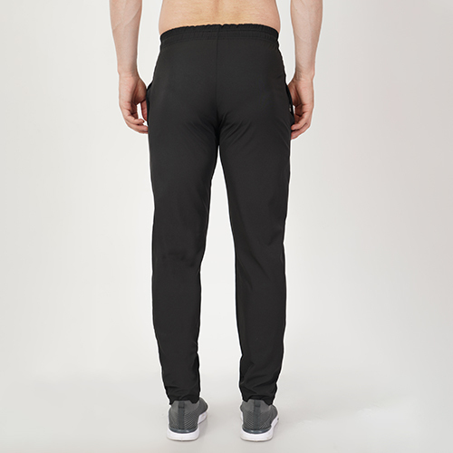 Black Trackpants Ns Lycra With Rib - Lycra Material, Black Color | Double Pockets, Washable, Ideal For Rainy, Spring, Summer, And Winter Seasons