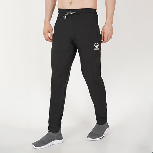 Black Trackpants Ns Lycra With Rib - Lycra Material, Black Color | Double Pockets, Washable, Ideal For Rainy, Spring, Summer, And Winter Seasons