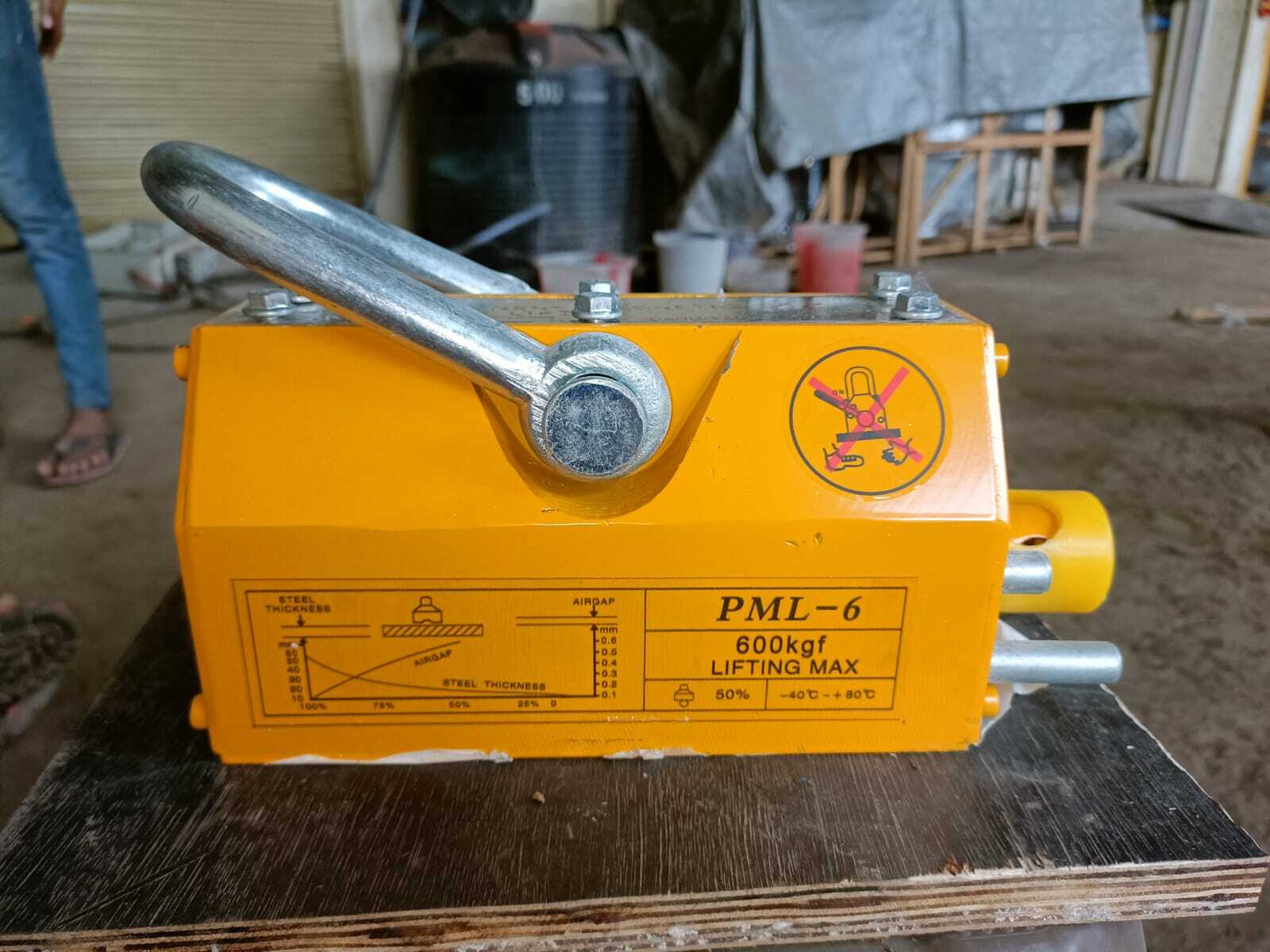 Magnetic Lifter - Steel/magnet Material, 3000kg Lifting Capacity, Yellow Finish | High-performance Electromagnet, Ac/dc Power Supply, Remote Controlled
