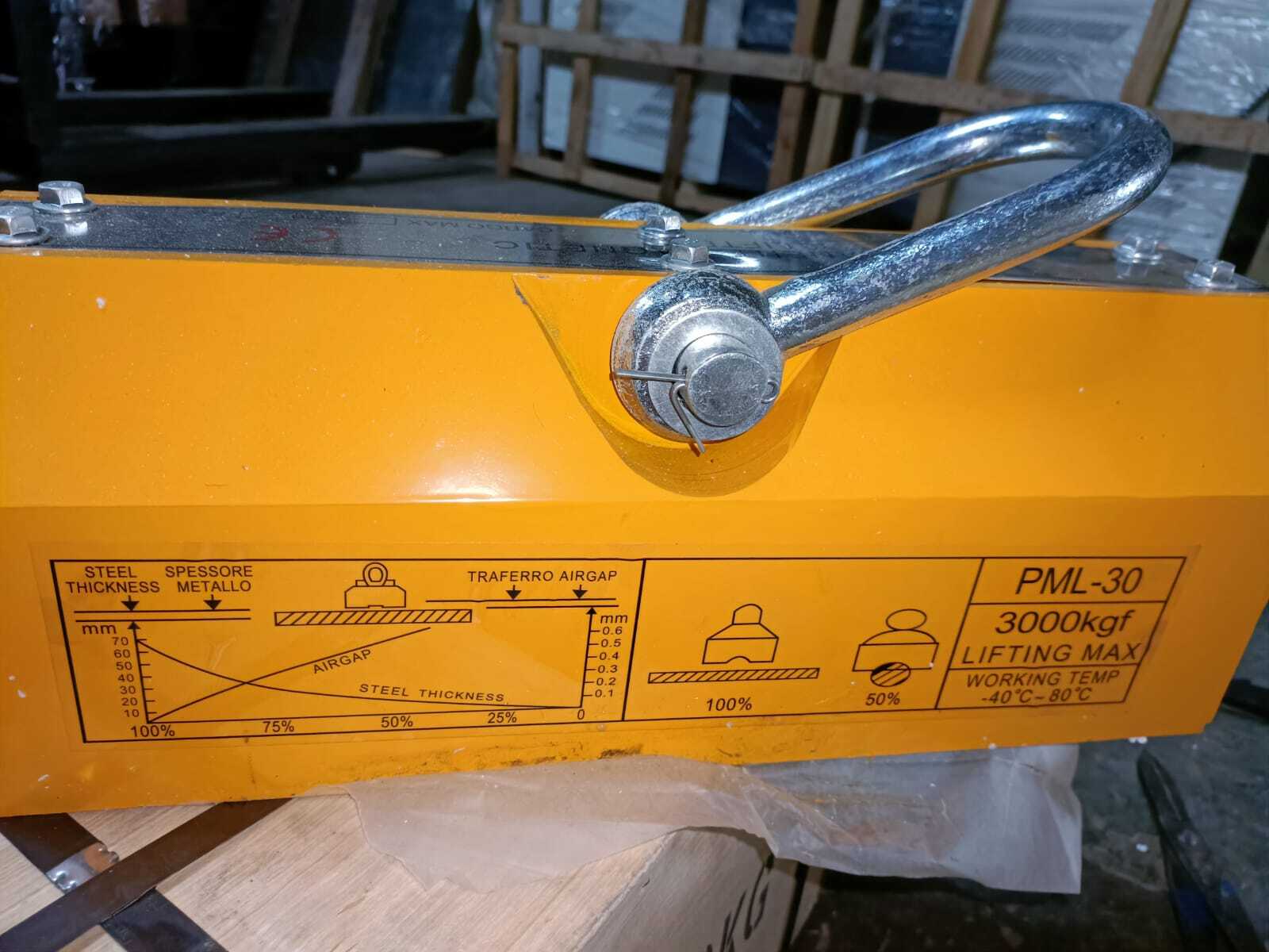 Magnetic Lifter - Steel/magnet Material, 3000kg Lifting Capacity, Yellow Finish | High-performance Electromagnet, Ac/dc Power Supply, Remote Controlled
