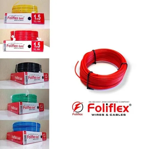 Pvc House Wire - Pvc, 90 Meter (M), Red Color | Copper Conductor, 1100 Volt (V) Rated Voltage, Simplified Installation, Warranty Included