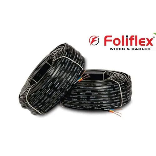 Submersible Wire - Bronze Conductor, Flat Design, Black Pvc Jacket | High Voltage Rating, Industrial Application, Moisture & Chemical Resistant