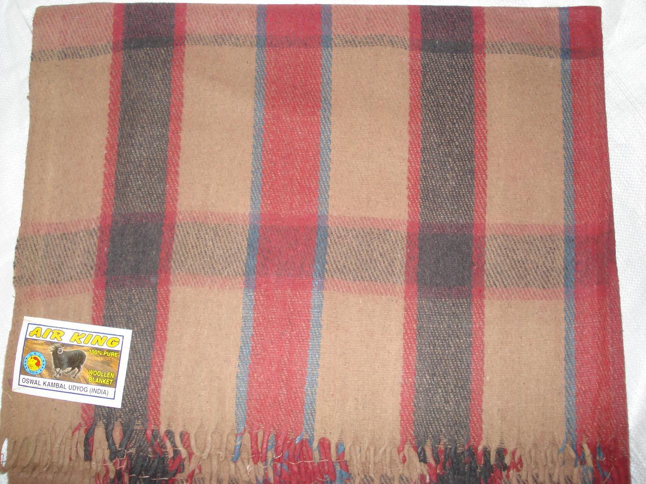 Woolen Check Blanket - Wool, 60x90 Inches, Assorted Colors | Waffle Fabric, Plaid Style, Ideal For Bath, Picnic, Travel, Home & Bedding
