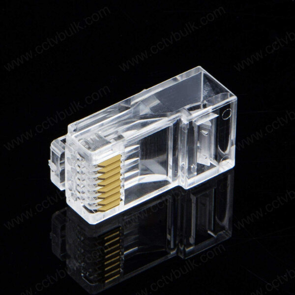 Rj45 Connector Cat6 Utp Zigzag 100set - Gold Plated 8p8c, Pass-through Design Enhances Signal Integrity And Clarity, Staggered Jacks