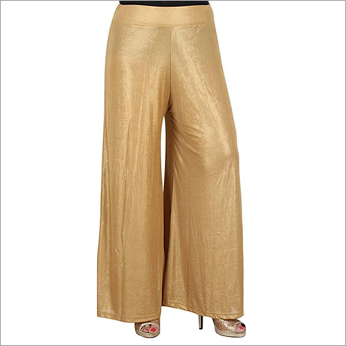 Cotton Sharara Golden Pant - Cotton Fabric, Golden Color | Washable, Ethnic Design with Glitter Detailing, Perfect for Festive Occasions