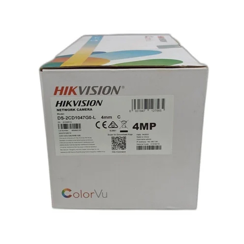 Hikvision Ds 2cd1047g0 L Color Vu Network Camera - Aluminum Alloy, Bullet Style, 4 Mp Cmos Sensor, 2560 X 1440 Resolution, Ip67 Weatherproof | Built-in Microphone, Low Light Performance, Day/night Functionality