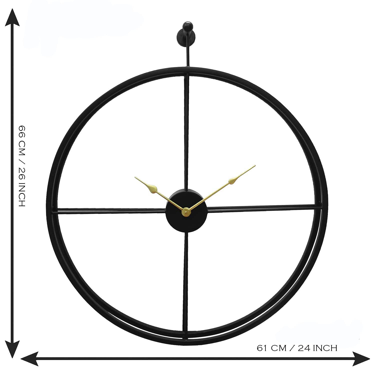 Black Iron Decorative Wall Clock