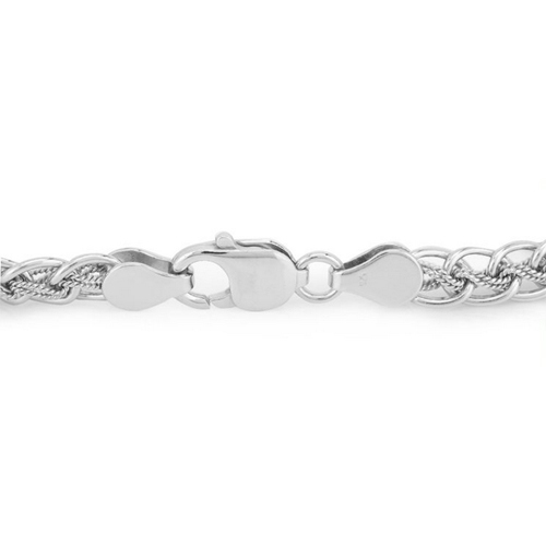 Modern Hand Made Interlink Chain Silver Bracelet