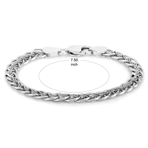 Modern Hand Made Interlink Chain Silver Bracelet