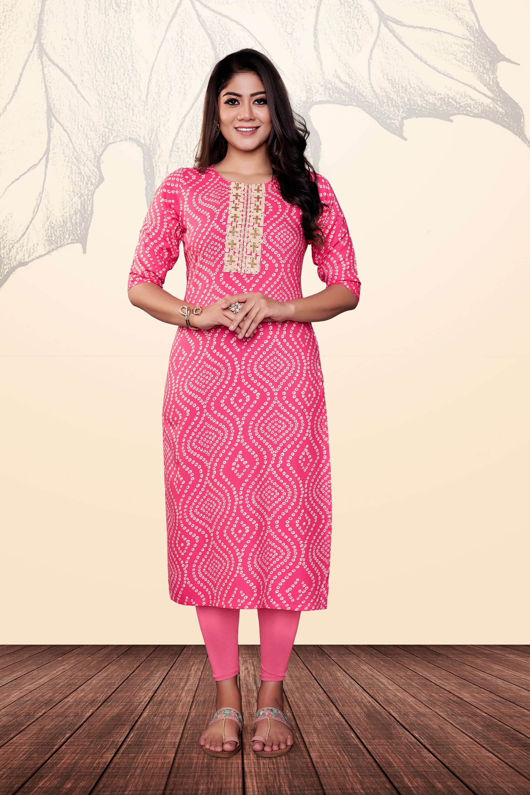 Straight Cut Kurti - Rayon Fabric, Size M To Xl, Multi-color Printed A-line Style | Breathable, Quick Dry, Washable, Neck Work, Length 46 Inch