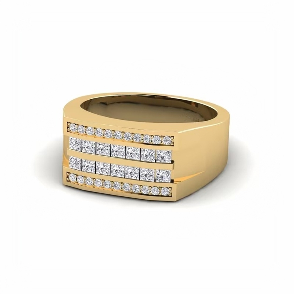 Lab Grown Diamond Mens Ring In 10k Yellow Gold From Gemone Diamonds