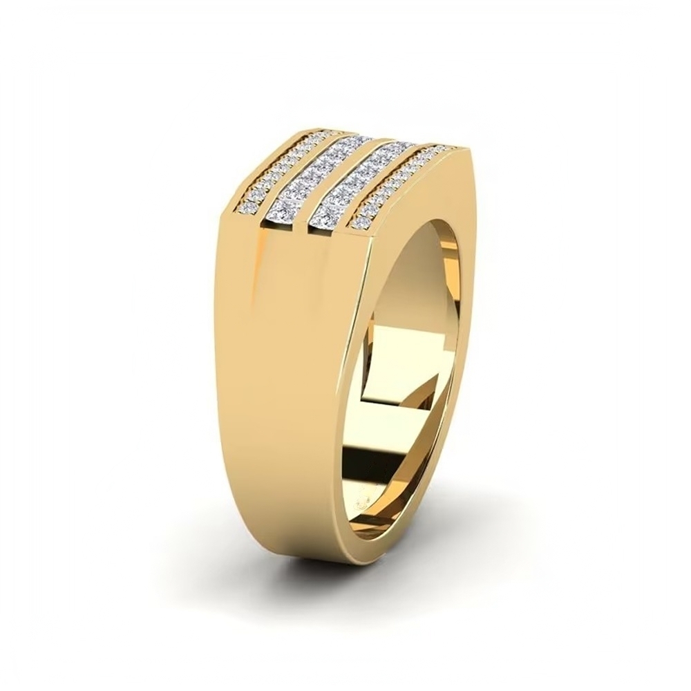 Lab Grown Diamond Mens Ring In 10k Yellow Gold From Gemone Diamonds