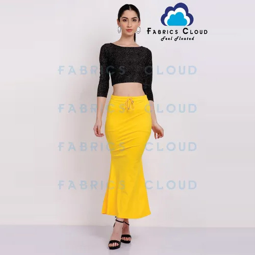 Fishcut Saree Shapewear - Polyester 92%, Spandex 8% , 20+ Colors, 9 Sizes, 4 Way Stretchable, Medium Control, Soft Elastic Waist Band with Drawstring