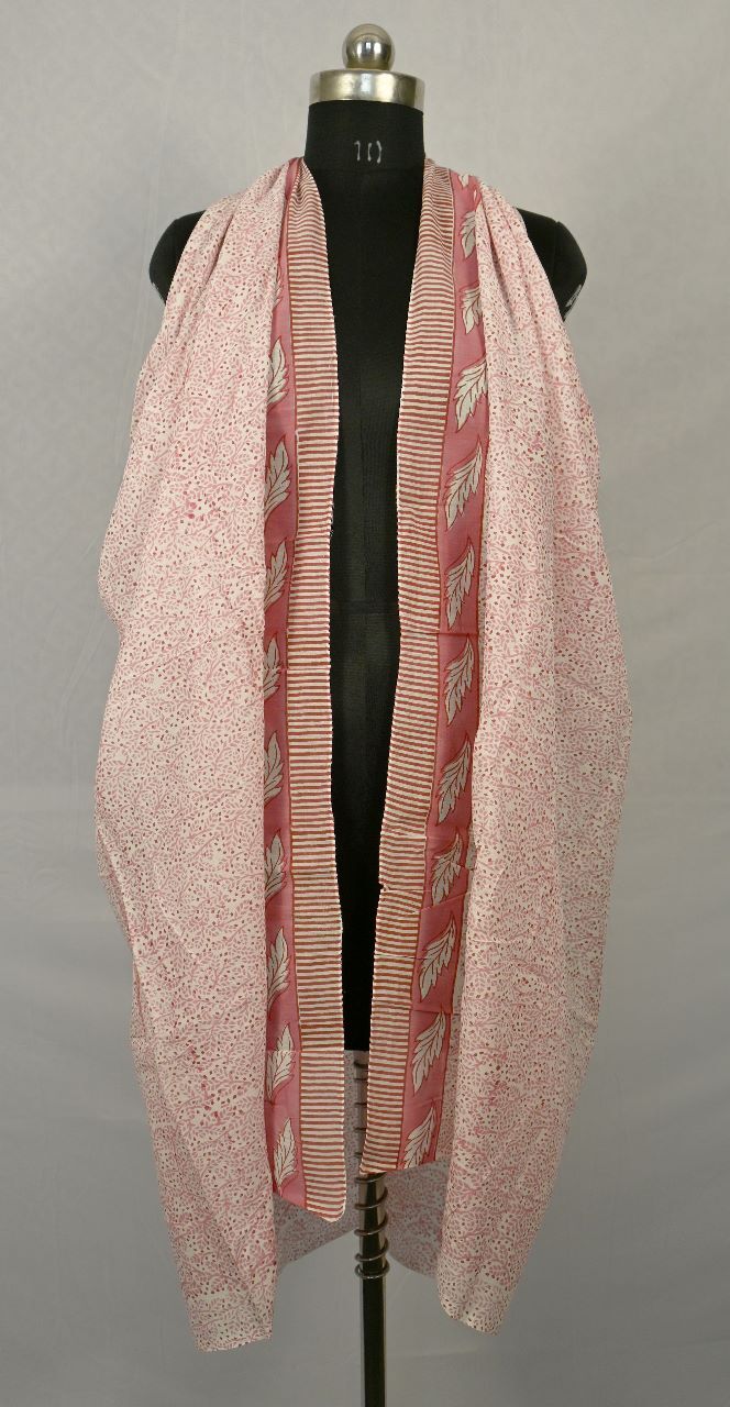 Pink Hand Block Print Scarf