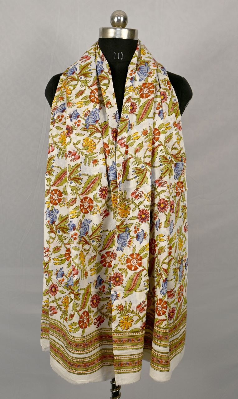 Multi Colour Hand Block Print Scarf