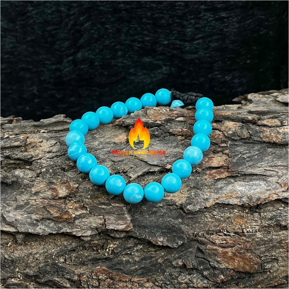 Round Turquoise Adjustable Bead Stretchy Bracelet