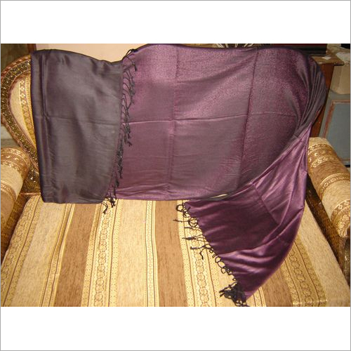 Designer Ladies Shawl - Silk, 70x70 Inches | Reversible 2-in-1 Solid Purple Design, Dry Clean Care