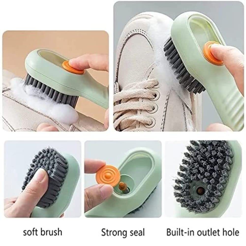 Shoe Cleaning Brush With Long Handle And Hang Hole Household Multipurpose Cleaning Brush With Multi Directional Bristles Multicolor