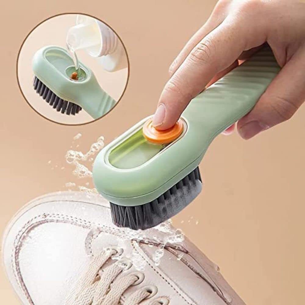 Shoe Cleaning Brush With Long Handle And Hang Hole Household Multipurpose Cleaning Brush With Multi Directional Bristles Multicolor