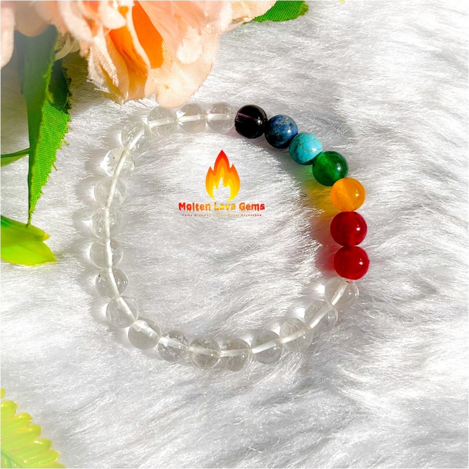 Round 7 Chakra Bead Stretchy Bracelet