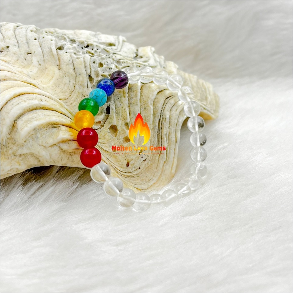 Round 7 Chakra Bead Stretchy Bracelet