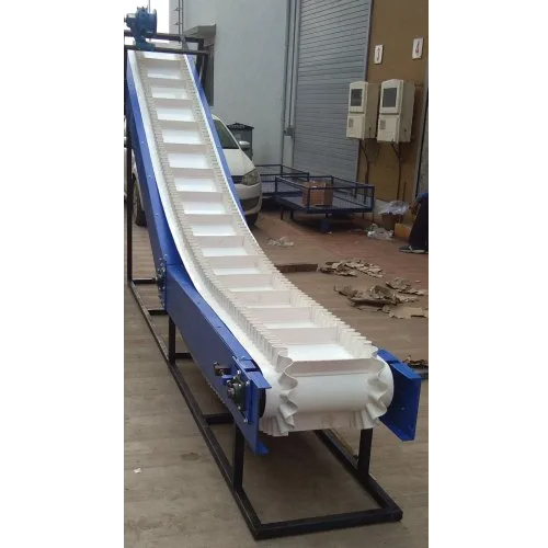 Inclined Belt Conveyor - Color: Blue